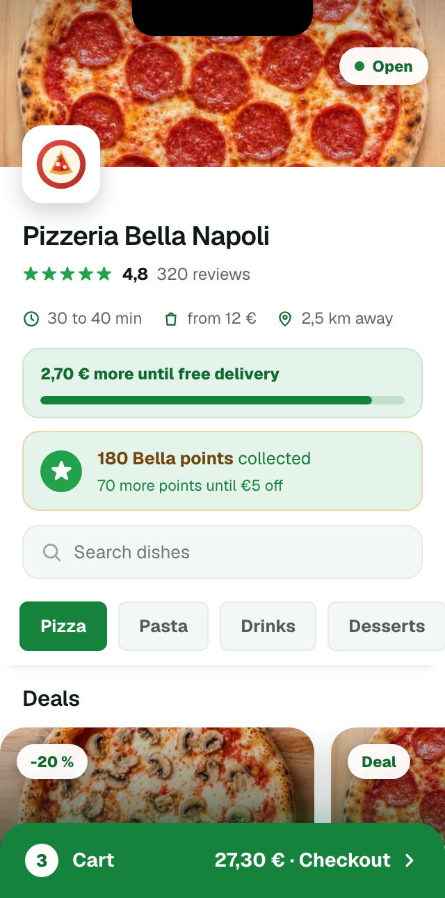 Preview of the mobile shop