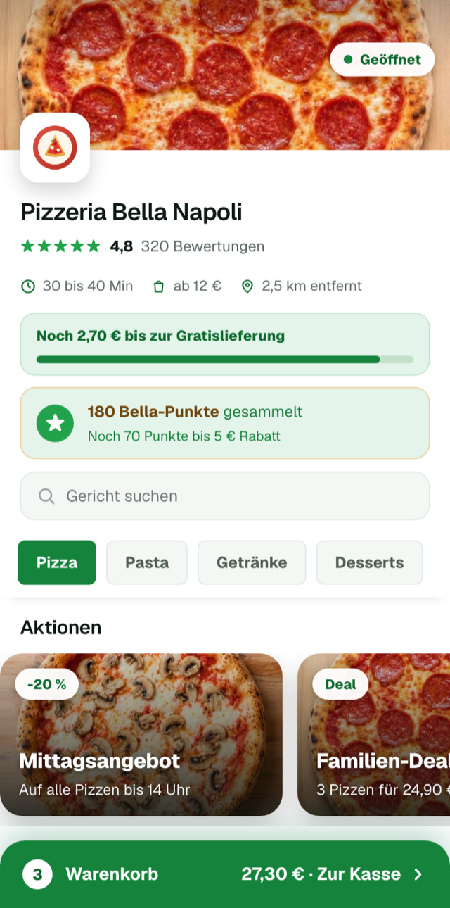 Vorschau des mobilen Shops